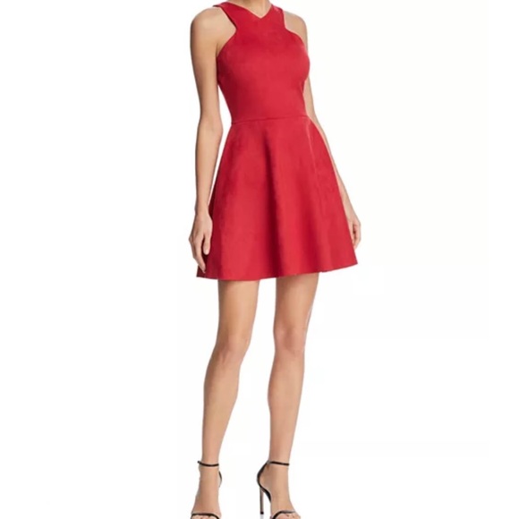 AQUA faux suede fit n flare dress - Picture 7 of 7